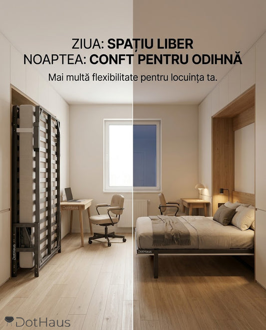 Pat rabatabil pe perete 150x200 cm - DotHaus Top Wall