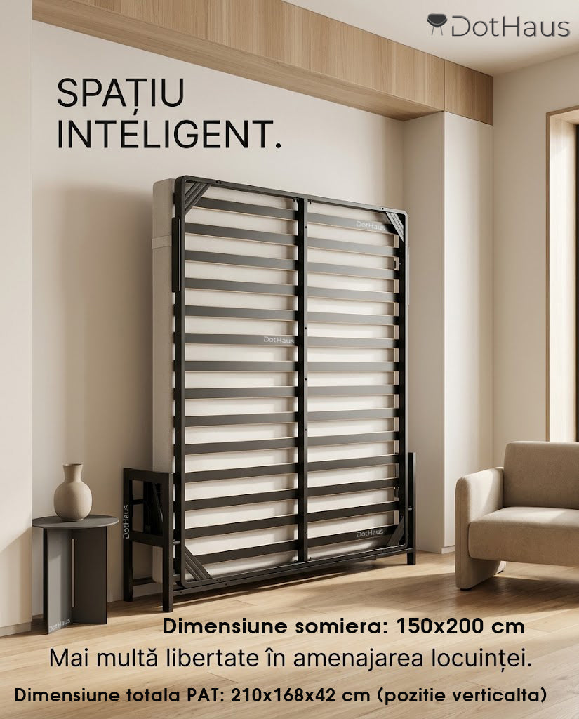 Pat rabatabil pe perete 150x200 cm - DotHaus Top Wall
