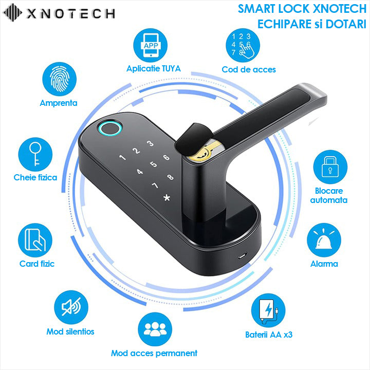 Incuietoare Inteligenta XNOTECH® Smart Lock Black