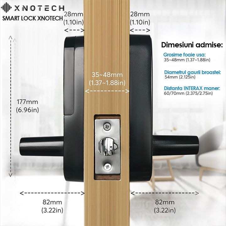 Incuietoare Inteligenta XNOTECH® Smart Lock Black