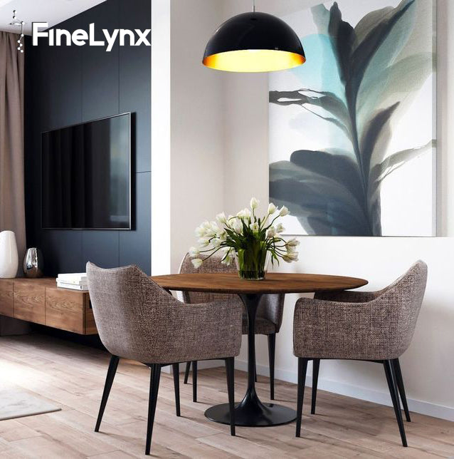 Lustra Suspendata FineLynx™ XL-Goldish Black/White  Negru-auriu/Alb-auriu